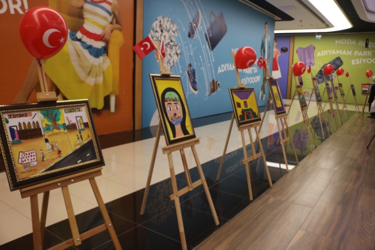 İnceler Köyü'nün minik ressamları sergi açtı: 'Çocuk Gözüyle Adıyaman'  - Videolu Haber