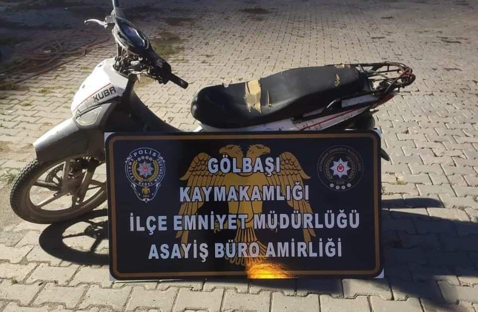 Gaziantep'ten çalınan motosiklet Adıyaman'da bulundu
